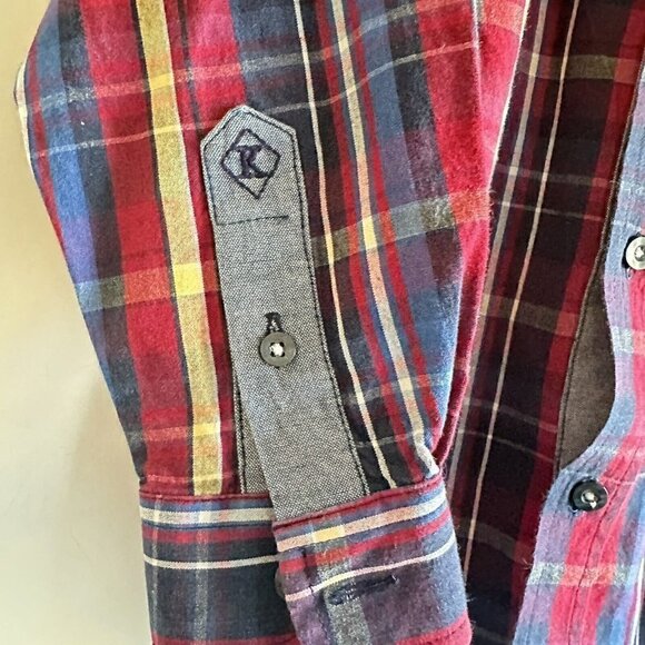 Kitestrings By Hartstrings Boys 4T Red Blue Plaid Long Sleeve Dress Shirt - Picture 4 of 5